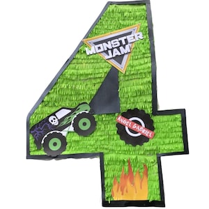 Piñata Monster Jam | Verde y Negro | Fiesta de Camiones Monstruo | Varios Tamaños