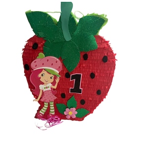 Piñata Frutillita Cumpleaños | Roja y Rosa | Diferentes Tamaños Disponibles