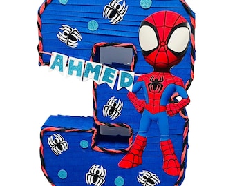 Pinhata personalizada do Homem-Aranha | Festa de aniversário com tema de super-heróis da Marvel