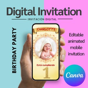 Zaproszenie do edycji cumpleaños / Zaproszenie cyfrowe / Zaproszenie do księciasas / Zaproszenie do cumpleaños de niña
