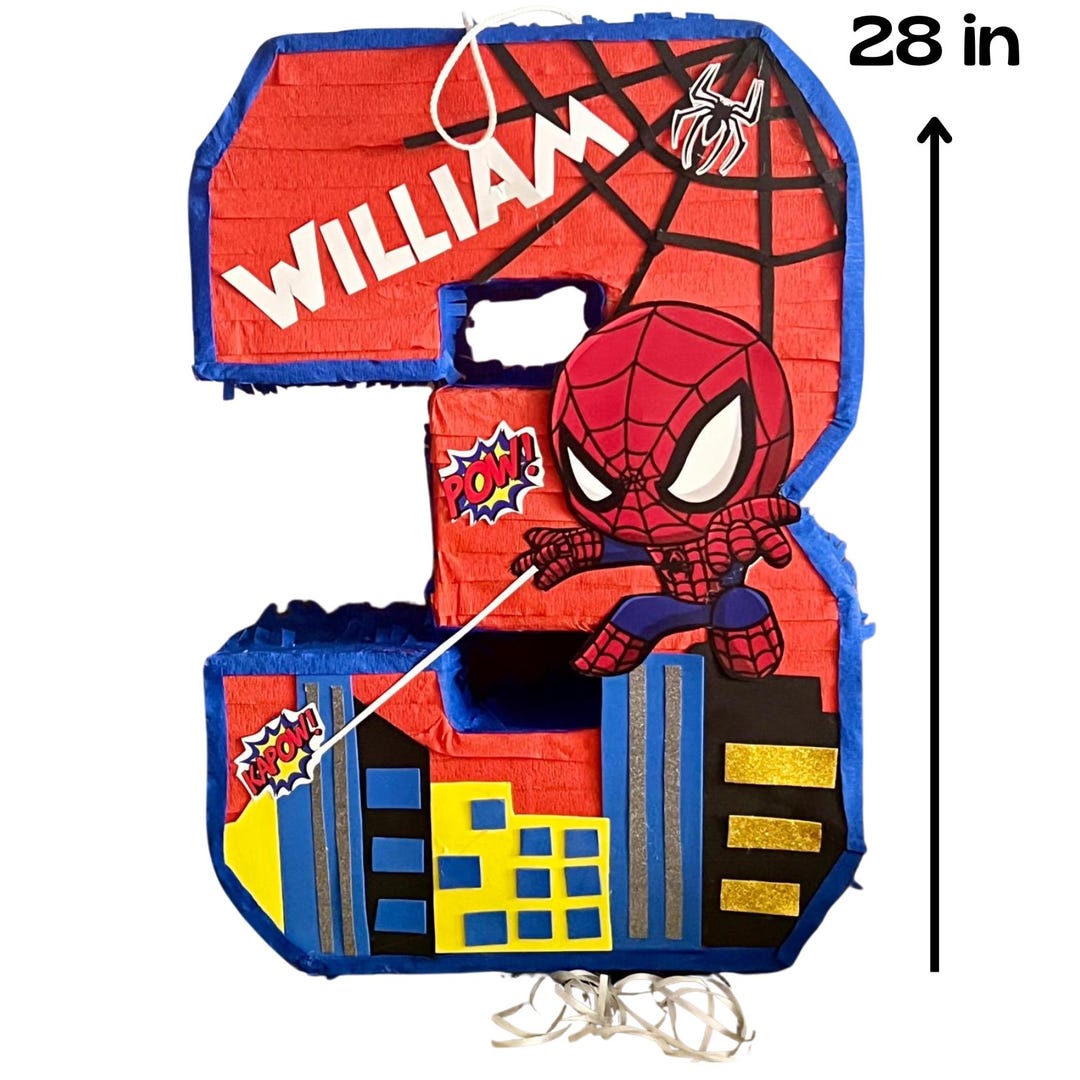 Personalized Spiderman Number Piñata | 28