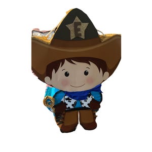 iñata Pequeño Vaquero | Café y Azul | Fiesta del Viejo Oeste | Verschiedene Tamaños