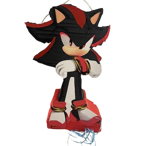 Piñata Shadow the Hedgehog | Negra y Roja | Fiesta Sonic | Varios Tamaños