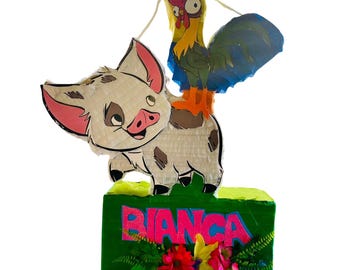 Moana Pua and Heihei Piñata | Custom Colors & Sizes