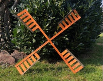 2 x DARLUX Ersatz Flügel XL für Garten-Windmühle Windmühlenflügel Holz Braun 90 cm