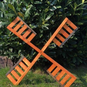 2x DARLUX Ersatz Flügel L für Garten-Windmühle Windmühlenflügel Holz Braun 65 cm
