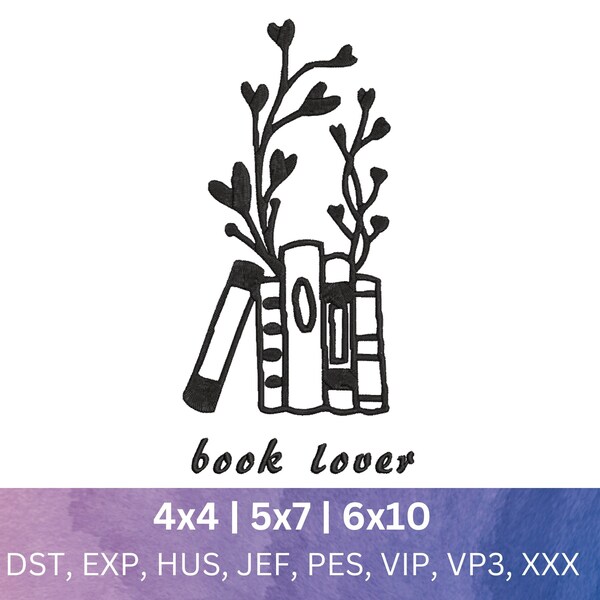 Book lover gift embroidery for Book Lover embroidery pattern bookish gift embroidery design for Book lover gift embroidery file booklover