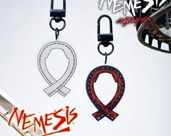 Nemesis and Nemesis Reborn Loop Acrylic Keychain! Clear Acrylic Double Sided Charm based on the Alton Towers Rollercoaster