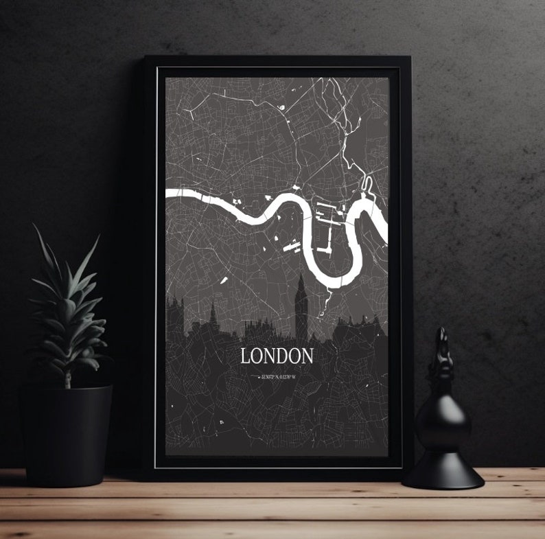 London Map Print, London City, London Map Poster, United Kingdom, City ...