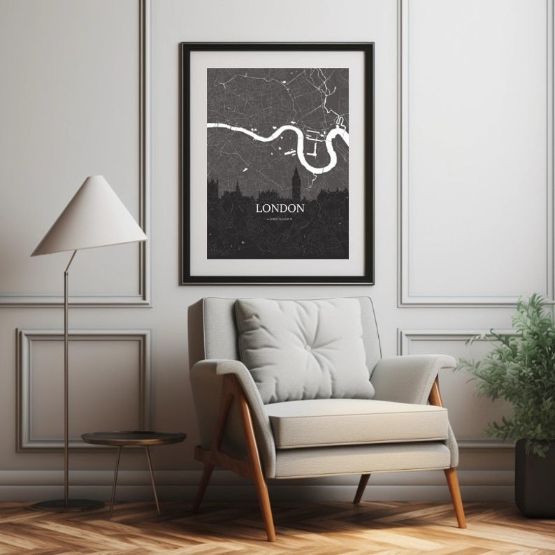 London Map Print, London City, London Map Poster, United Kingdom, City ...