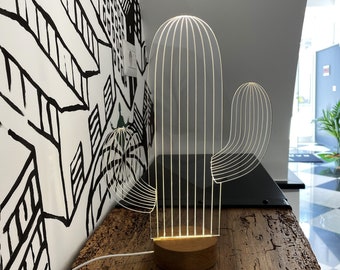 LED Plexiglass Lamp, Anniversary Gift, Designer Table Lamp, Gift for New Home, Home Decor, Office Furnishings