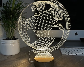 Designer Plexiglass Lamp, Office Furnishings, LED Table Lamp, Anniversary Gift, Gift for New Home, Home Decor