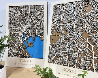 Wooden picture for decor, Anniversary gift, Wooden map of the cities, 3D geographical map, Map of London, New house gift