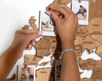 New home decoration, 3d wooden world map, wall world map, map by Decowoodmap, office decor, gift for travelers