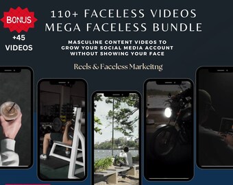 Men's Faceless Reel Templates: Social Media Video Bundle (MRR & PLR)
