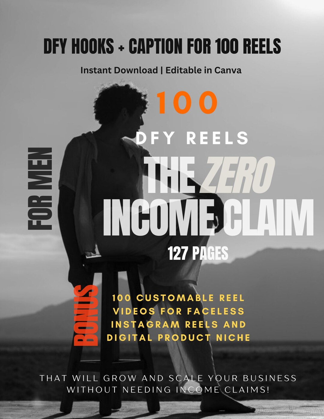 100 DFY Reels With Hooks and Captions for Men the Zero Income Claim ...