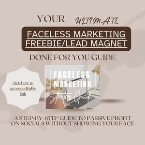 Faceless Marketing Guide: PLR/MRR, Lead Magnet (Canva Template)
