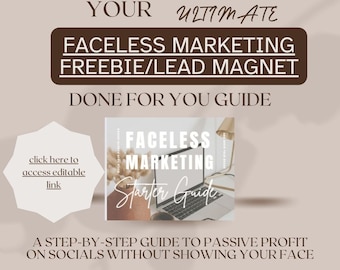 Done for you Faceless Digital Marketing Guide Bundle Private Label Rights PLR DFY Freebie/Lead Magnet Guide Master Resell Rights MRR