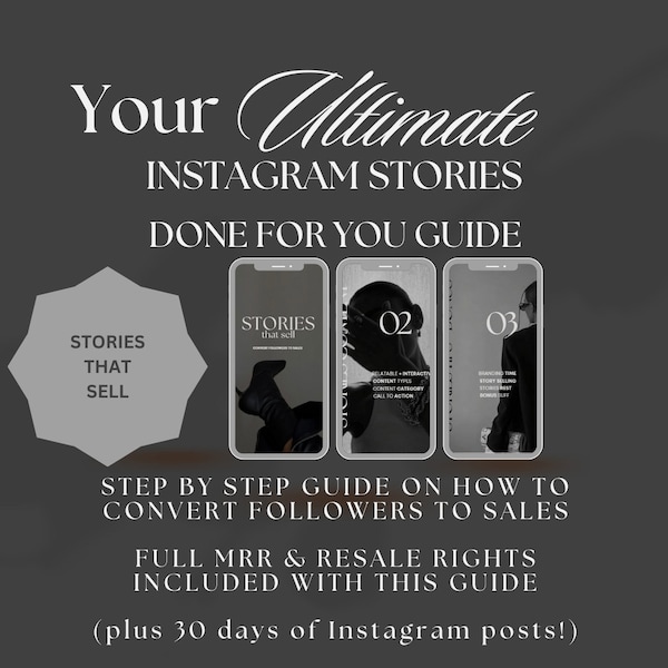 Done for you Instagram Stories that sell Guide Bundle with Master Resell Rights MRR & Private Label Rights PLR Done-For-You Digital Products