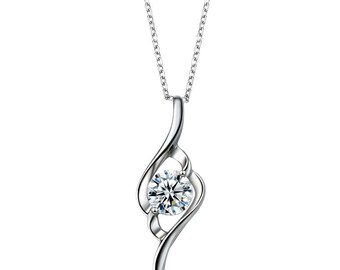 925 Sterling Silver Cupid Necklace with Mozambique Stone - Collar Jewelry