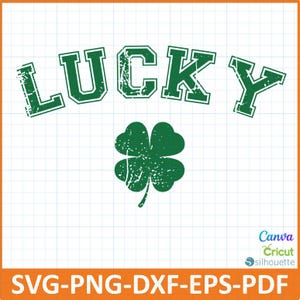 Lucky Varsity Png,St Patrick&#39;s Day Png,Retro Shamrock Png,Lucky png,St. Paddy&#39;s Day Svg,Retro St Patricks, Clover Svg,Irish Day Png,Cricut