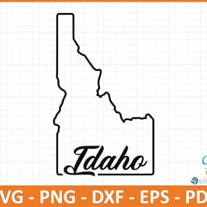 Idaho State SvG, PnG, DxF, EpS, PdF-Datei, bereit für Canva, Cricut, Silhouette, Umriss Idaho Map, Retro Typografie,Patriotische Schneidedatei, US Map