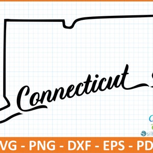 Connecticut State SvG,PnG,DxF,EpS,PdF file,Ready for Canva,Cricut,Silhouette,Outline Connecticut Map,Retro Typography,Patriotic Svg,Cut File
