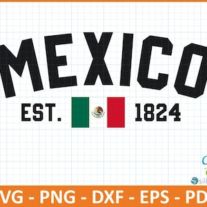 Mexico country flag Svg, Png,Dxf,Eps,Pdf cut file, Mexican Svg, Mexico Clipart, Mexico Files for Cricut, Mexico for Canva, text mexico shirt