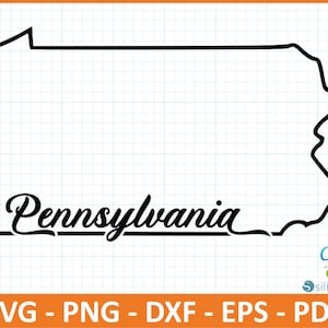 État de Pennsylvanie SvG, PnG, DxF, EpS, fichier PdF, prêt pour toile, Cricut, Silhouette, contour de la carte de l'Oregon, typographie rétro, Svg patriotique, fichier de coupe, carte
