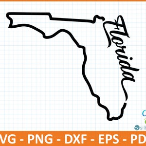 Florida staat SvG, PnG, DxF, Eps, PdF-bestand, klaar voor Canva, Cricut, silhouet, overzicht kaart van Florida, retro typografie, patriottische Svg, gesneden bestand, tshirt