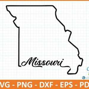 Missouri State SvG,PnG,DxF,EpS,PdF file,Ready for Canva,Cricut,Silhouette,Outline Missouri Map,Retro Typography,Patriotic Svg,Cut File,US Ma