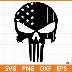 Znak flagi Punisher, Svg, Png, Dxf, plik EPS dla CNC, plazmy, maszyny laserowej, natychmiastowe pobranie dla cricut, cyfrowe pobranie dla twórców, logo znaku 2D