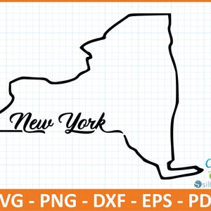 New York State SvG, PnG, DxF, EpS, PdF-Datei, bereit für Canva, Cricut, Silhouette, Umriss New York Map, Retro Typografie,Patriotische geschnitten Datei