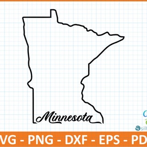 Minnesota State SvG,PnG,DxF,EpS,PdF file,Ready for Canva,Cricut,Silhouette,Outline Minnesota Map,Retro Typography,Patriotic Svg,Cut File,US