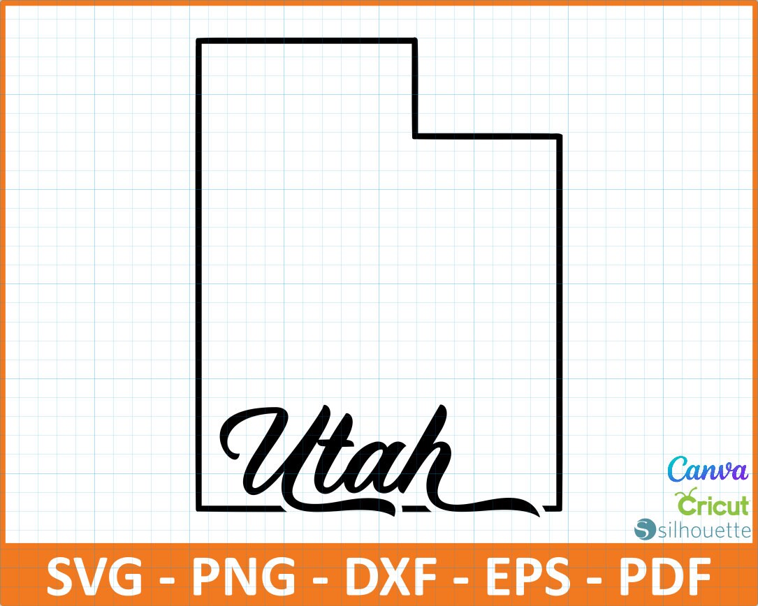 Utah State SvG,PnG,DxF,EpS,PdF file,Ready for Canva,Cricut,Silhouette,Outline Utah Map,Retro Typography,Patriotic Svg,Cut File,US Map