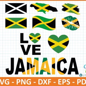 Bundle Jamaïque drapeau du pays Svg, Png, Dxf, Eps, Pdf couper fichier, Clipart Jamaïque, Jamaïque fichiers pour Cricut, Jamaïque couper fichiers pour Canva, tasse, oreiller