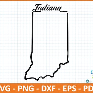 Bundesstaat Indiana SvG, PnG, DxF, EpS, PdF-Datei, bereit für Canva, Cricut, Silhouette, Umriss Indiana Karte, Retro Typografie, Vaterländische geschnitten Datei, US-Karte