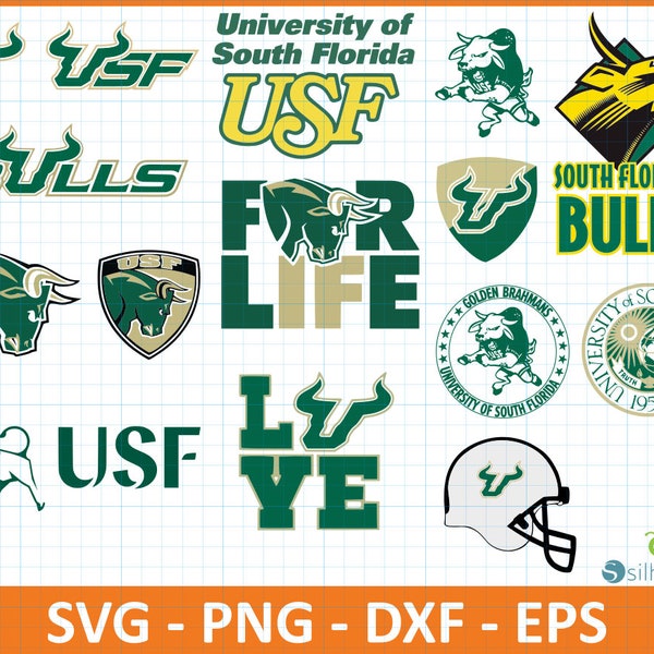 South Florida University Bundle Sign Logo,SvG,PnG,DxF,EpS,Digital item creators,Ready for Cricut Silhouette,tshirt,sweatshirt,cup,mugs,phone