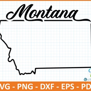 Montana State SvG,PnG,DxF,EpS,PdF file,Ready for Canva,Cricut,Silhouette,Outline Montana Map,Retro Typography,Patriotic Svg,Cut File,US Map