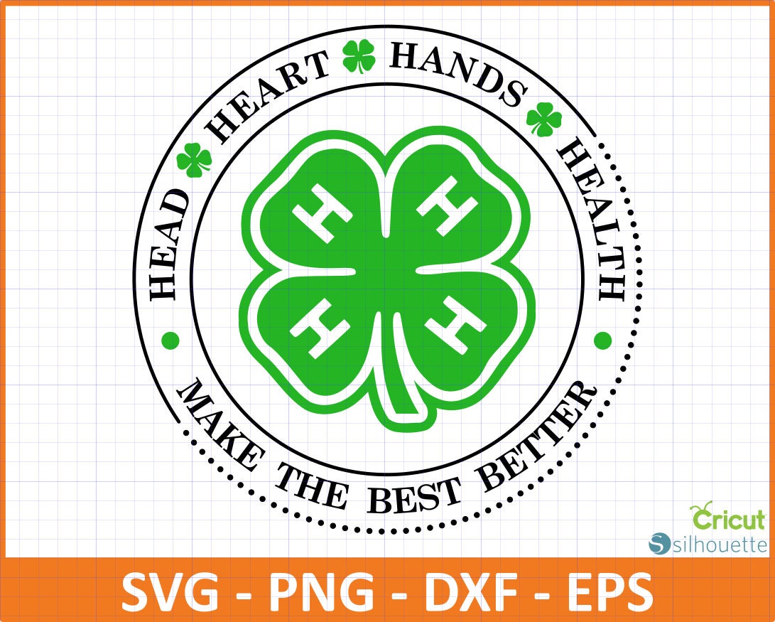 4H Vector,lucky Sign Logo Icon,leaf Clover,svg,png,dxf,eps