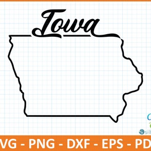 Iowa State SvG,PnG,DxF,EpS,PdF file,Ready for Canva,Cricut,Silhouette,Outline Iowa Map,Retro Typography,Patriotic Svg,Cut File,US Map