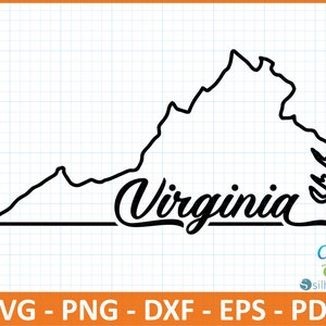 Virginia State SvG,PnG,DxF,EpS,PdF file,Ready for Canva,Cricut,Silhouette,Outline Virginia Map,Retro Typography,Patriotic Svg,Cut File,map