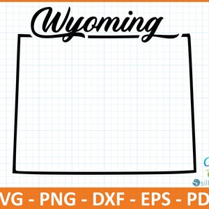 Fichier SvG de l'État du Wyoming, PnG, DxF, EpS, PdF, prêt pour toile, Cricut, Silhouette, contour de la carte du Wyoming, typographie rétro, Svg patriotique, fichier de coupe, carte des États-Unis