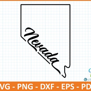 Nevada State SvG, PnG, DxF, Eps, PdF-bestand, klaar voor Canva, Cricut, silhouet, overzicht Nevada-kaart, retro typografie, patriottische Svg, gesneden bestand, kaart van de VS
