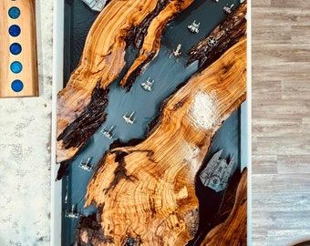 Live Edge River bordsform: Återanvändbar HDPE epoxiform (120x60x5 cm)