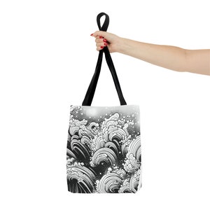 Ocean Waves Swirling Tote Bag - Carry Coastal Charm with Every Step image 8