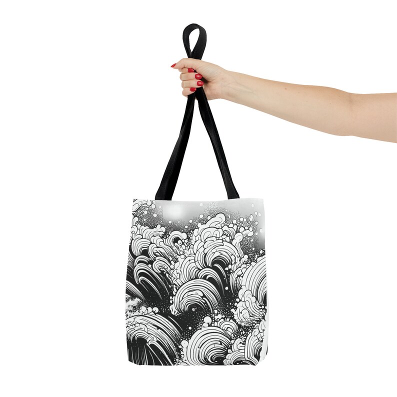 Ocean Waves Swirling Tote Bag - Carry Coastal Charm with Every Step image 8