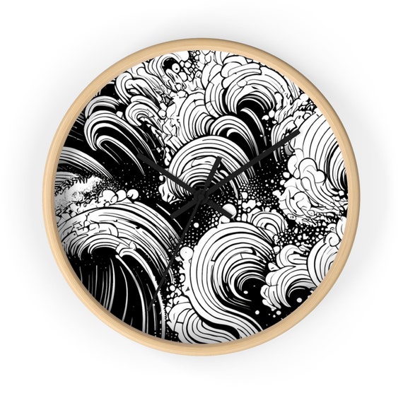 Ocean Waves Swirling Wall Clock - Bring Tranquil Coastal Vibes into Your Home