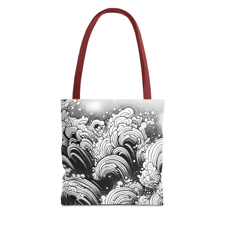 Ocean Waves Swirling Tote Bag - Carry Coastal Charm with Every Step image 2