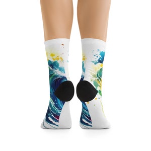 Watercolor Waves Swirling Socks - A Splash of Magic with these Eco-Friendly Beauties image 2